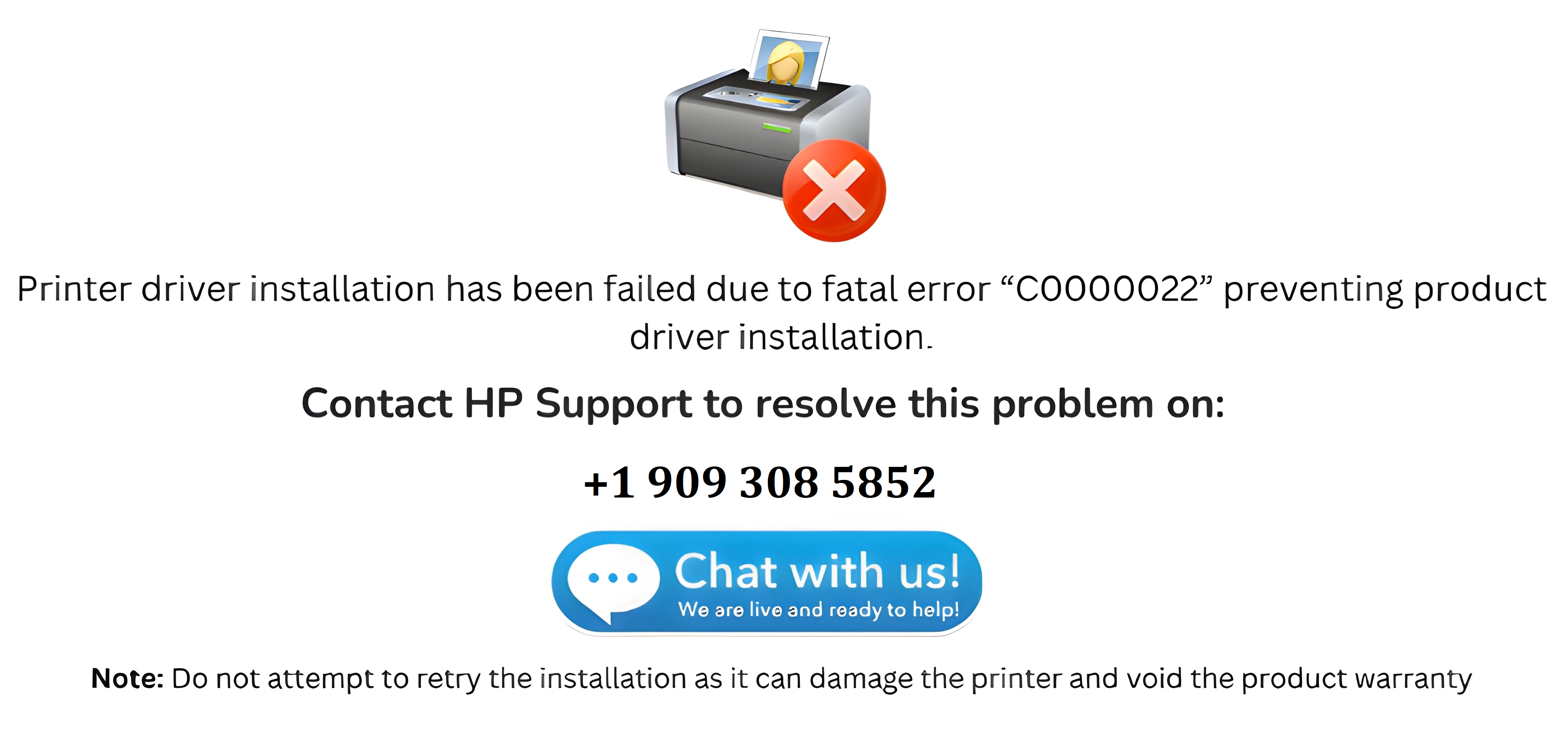 Critical printer error - Click to get immediate HP printer support and troubleshooting